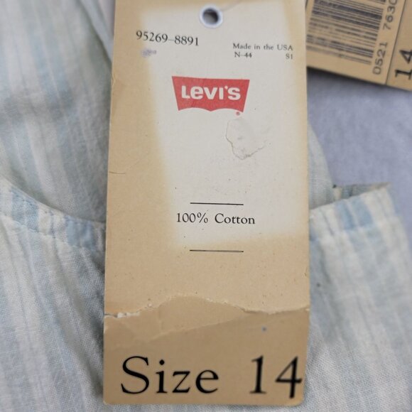 Levis Group Twelve Vintage Striped Midi Skirt Soft Cotton USA 14 *Callout - Picture 7 of 13